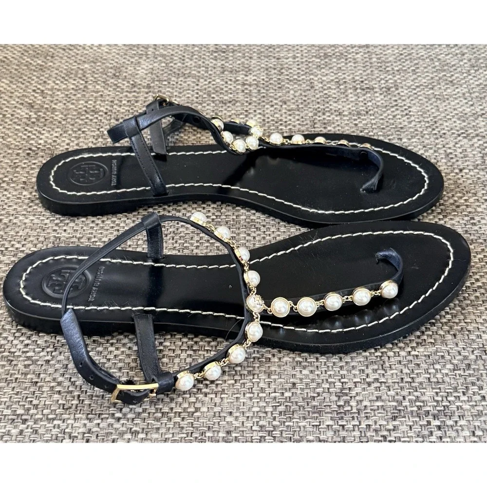 Tory Burch Emmy Pearl Thong Women Sandals- SZ 8.5